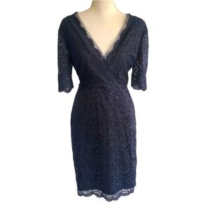 Ivanka Trump Navy Lace Mesh Dress